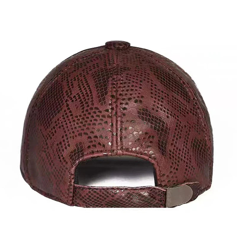 Raleigh Snakeskin Genuine Leather Baseball Cap