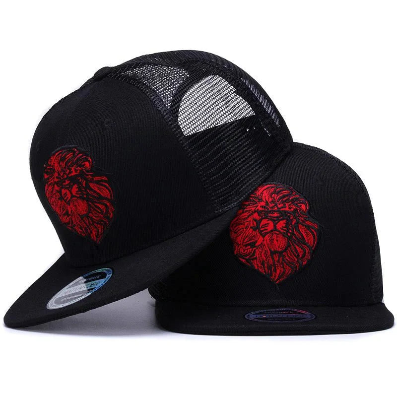 Red Lion Black Trucker Snapback Cap