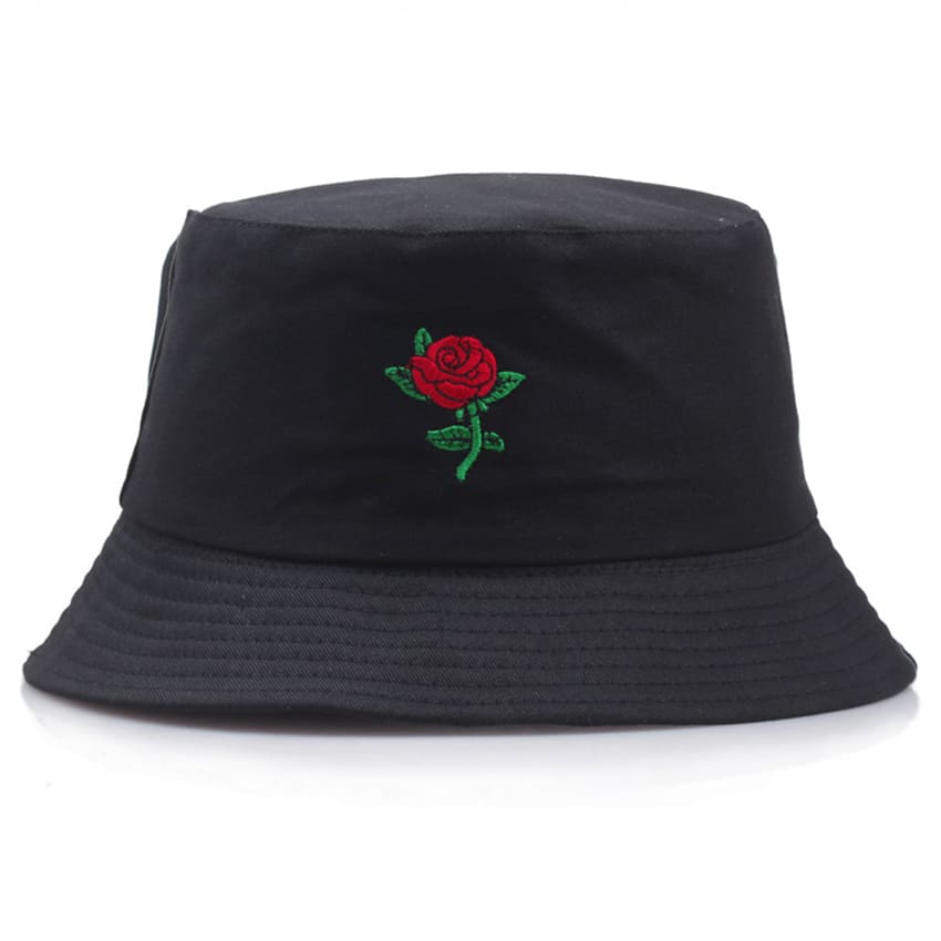 Red Rose Plain Bucket Hat