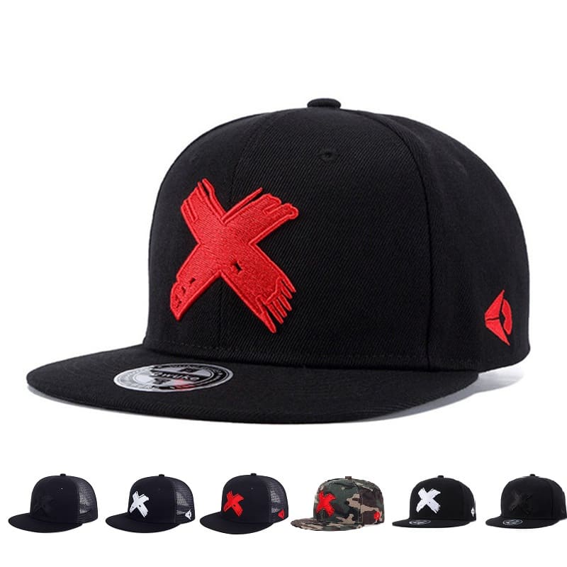 Red X Cotton Snapback Cap