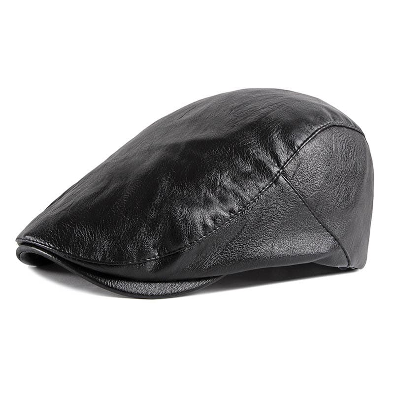 Reims Vintage Leather Flat Cap