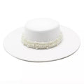 Reims Women Pearls Belt Boater Hat