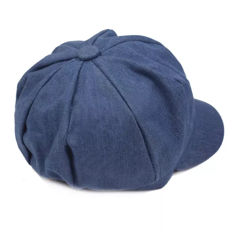 Renan Vintage Denim Newsboy Cap