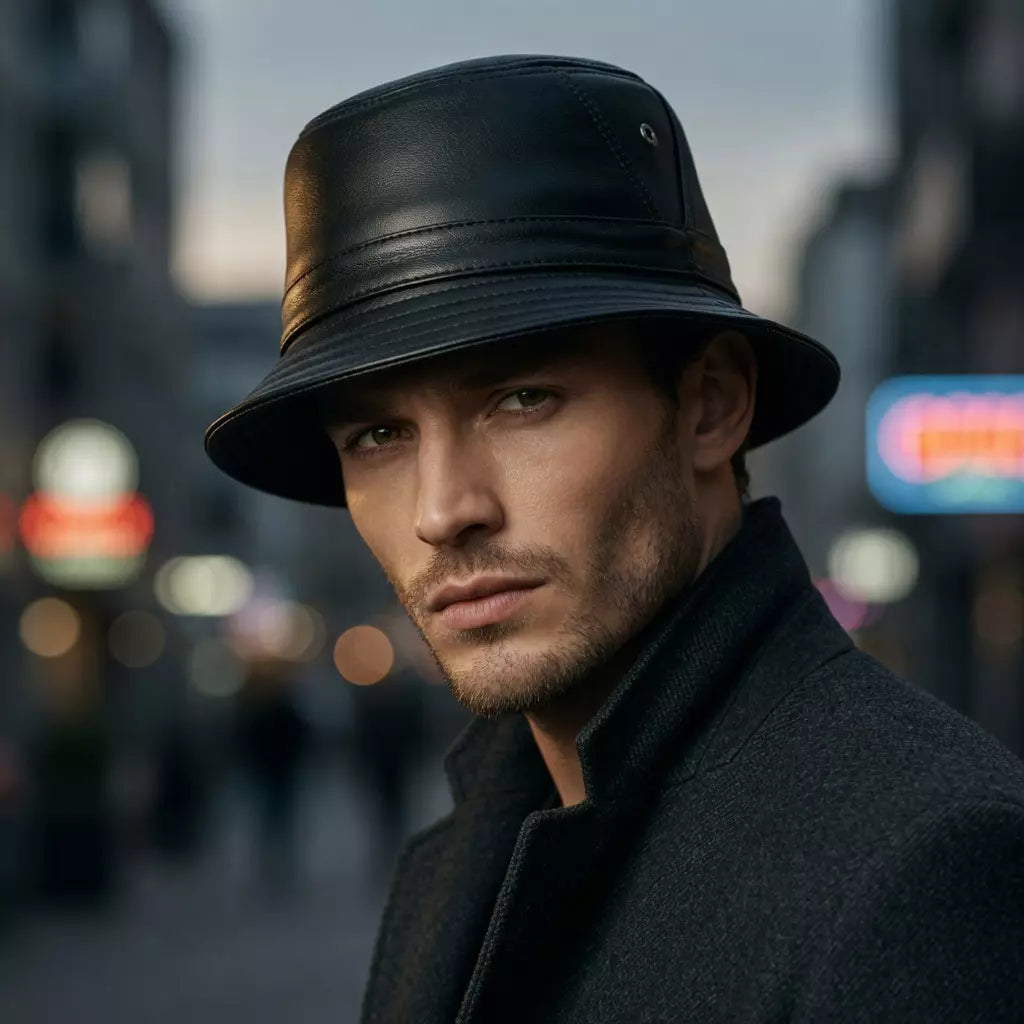 Ricard Genuine Leather Bucket Hat