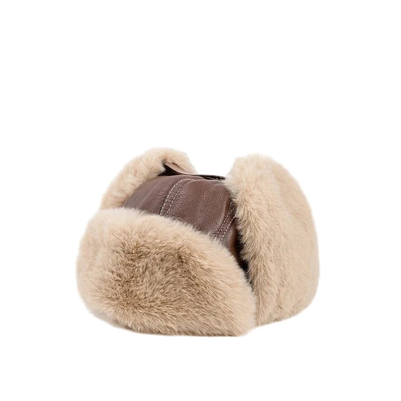 Richdale Winter Skiing Fur Leather Trapper Bomber Hat