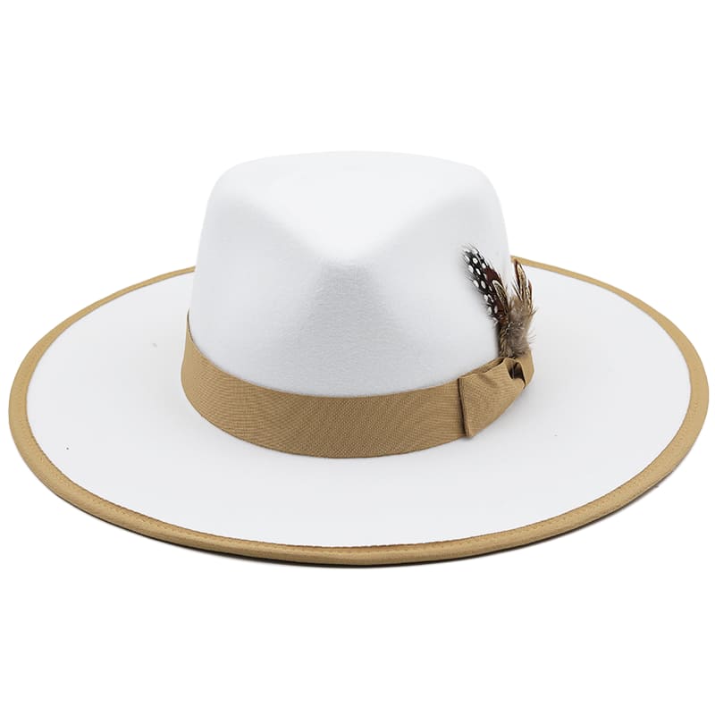 Rimini Feather White Fedora Hat