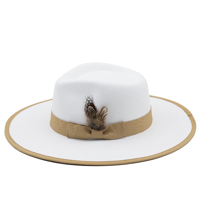 Rimini Feather White Fedora Hat