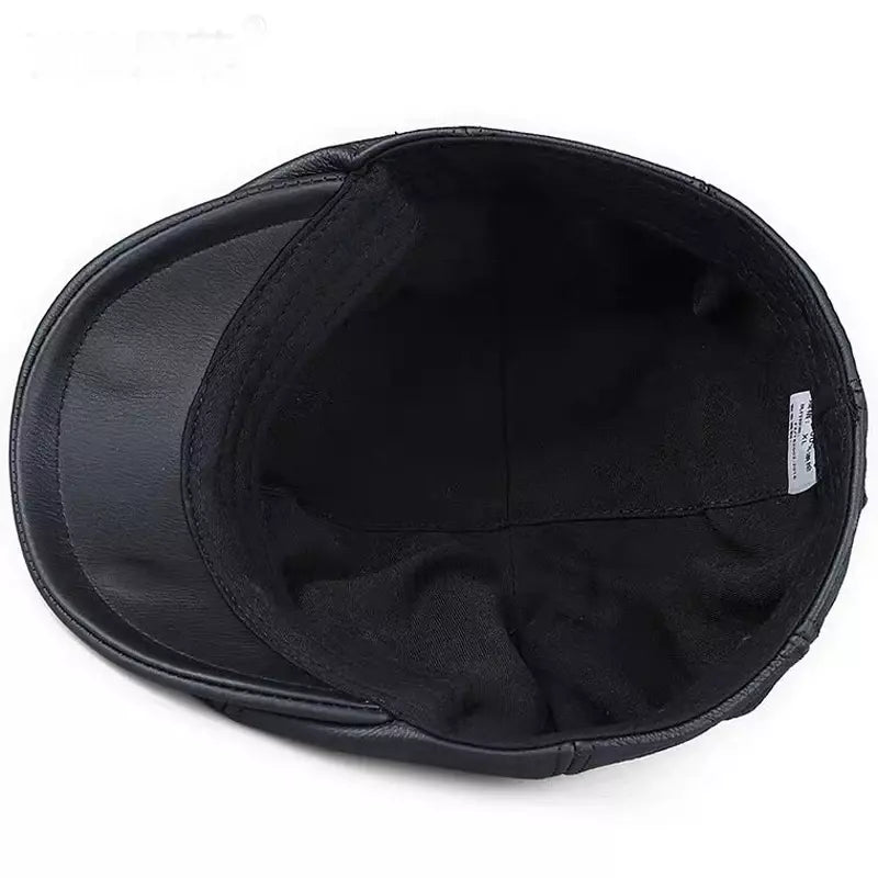 Rivette Genuine Leather Newsboy Cap