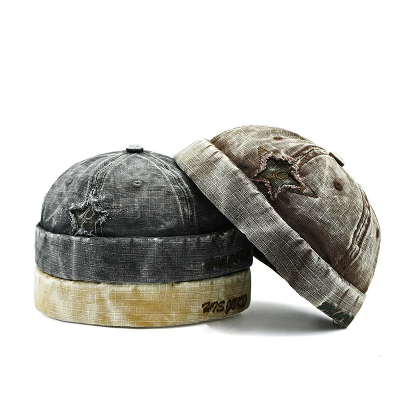 Rockstar Distressed Washed Cotton Docker Cap