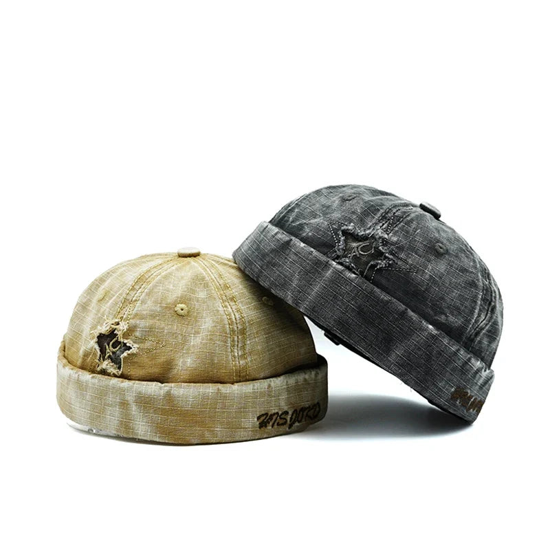 Rockstar Distressed Washed Cotton Docker Cap