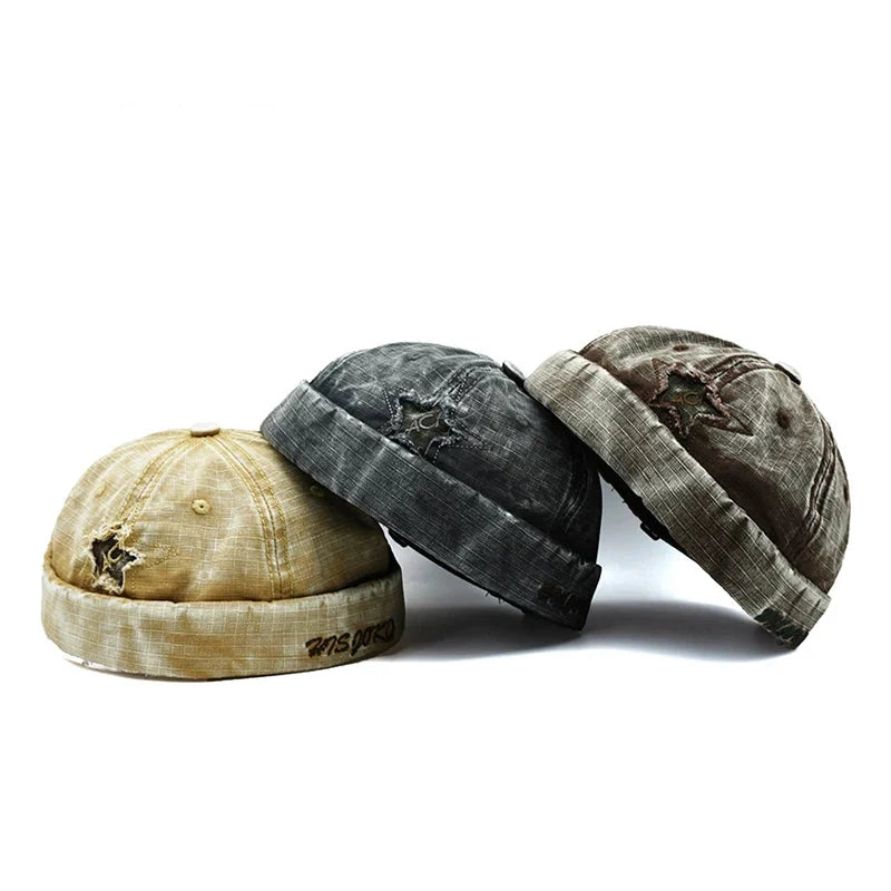 Rockstar Distressed Washed Cotton Docker Cap