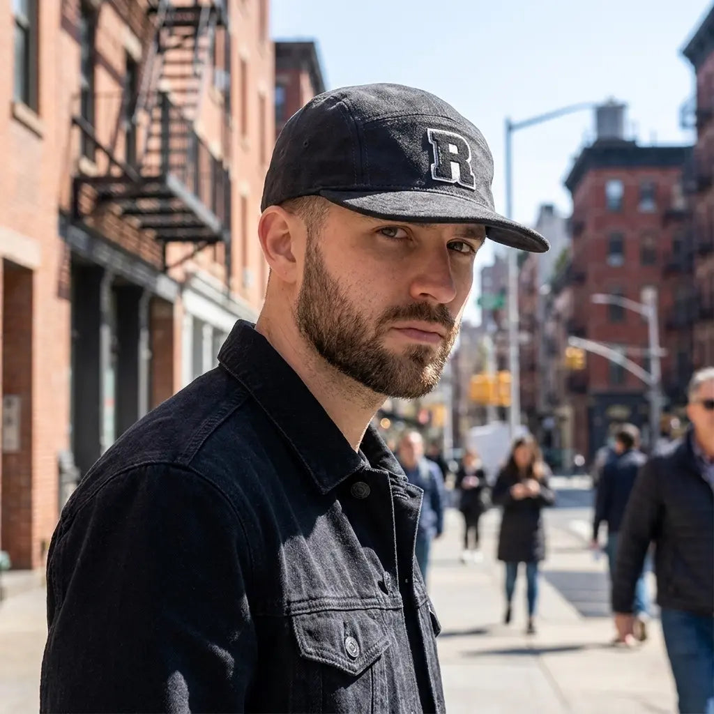 Rockstar Washed Cotton Flat Visor 5-Panels Cap