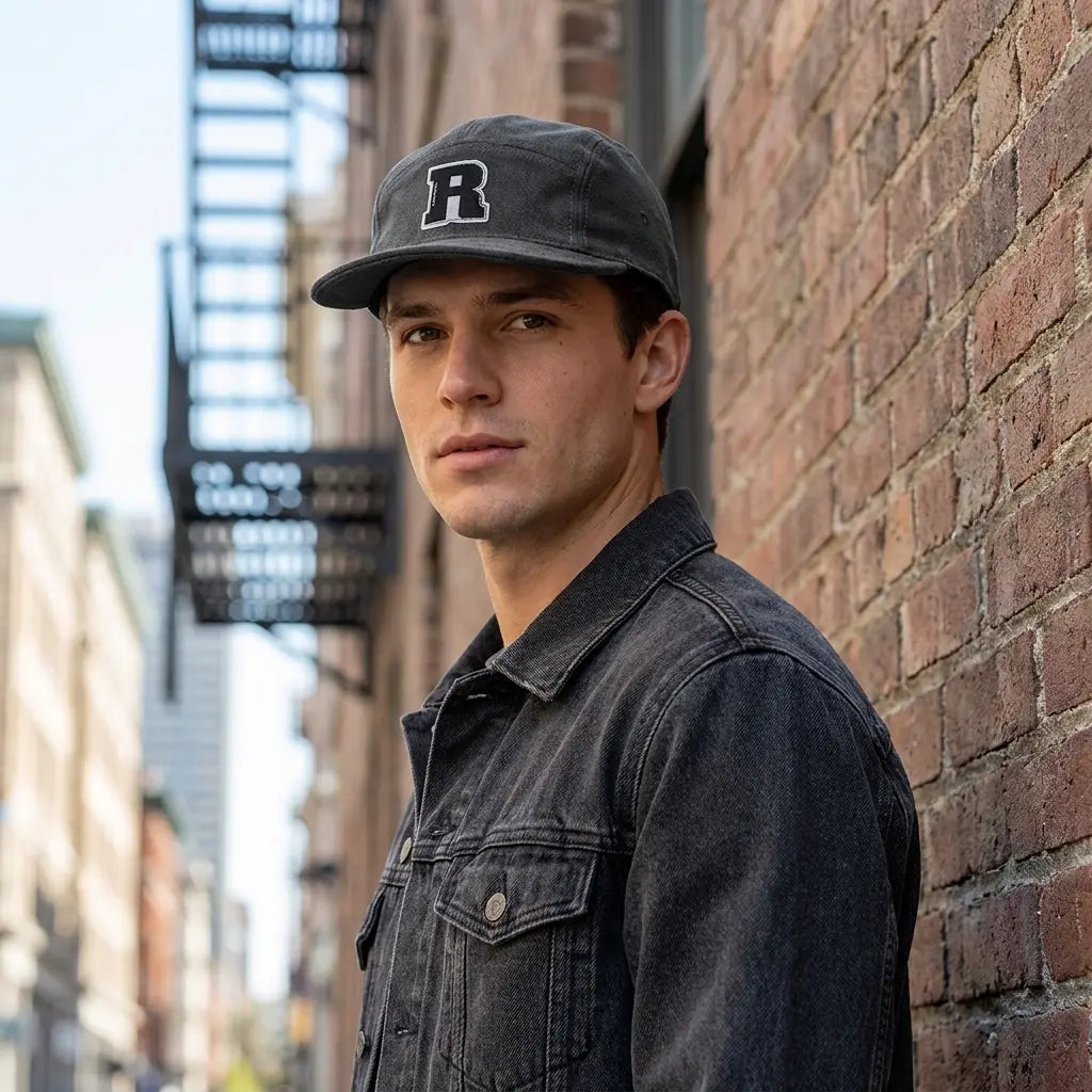 Rockstar Washed Cotton Flat Visor 5-Panels Cap
