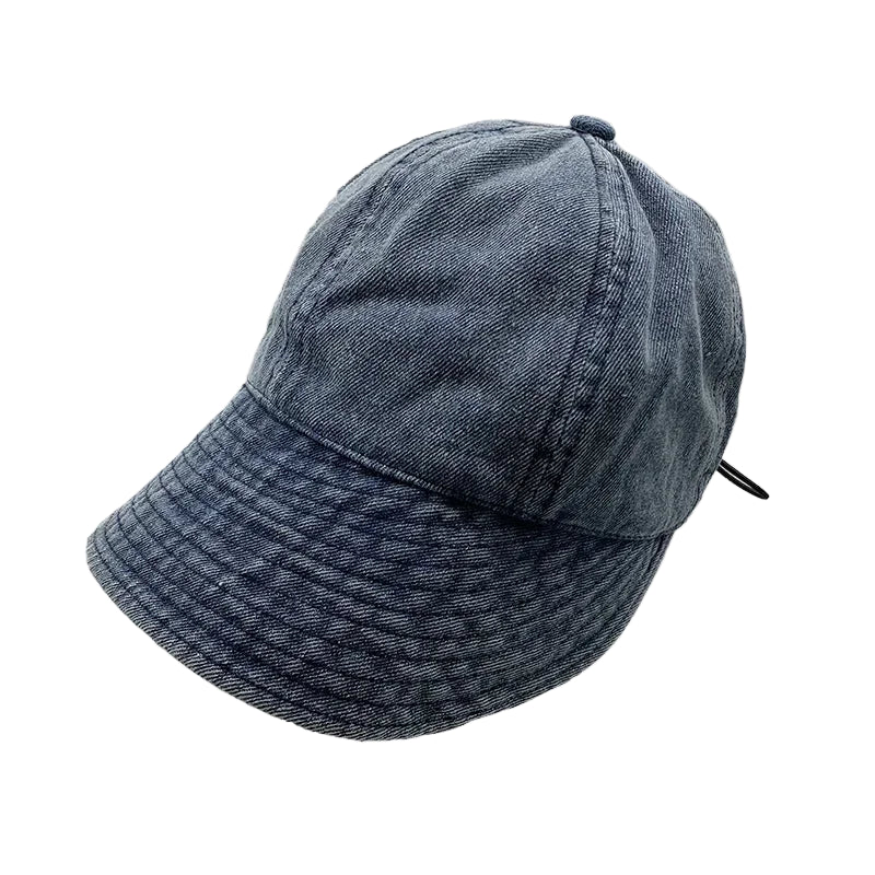 Saint Joan Wide Brimmed Cotton Denim Visor