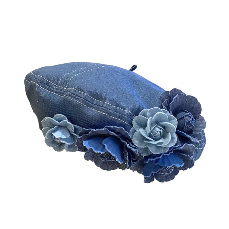 Saint Lizier Floral Denim Beret