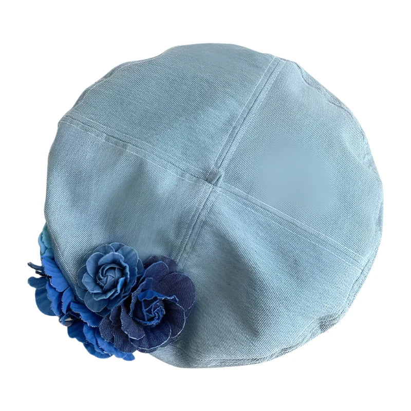 Saint Lizier Floral Denim Beret