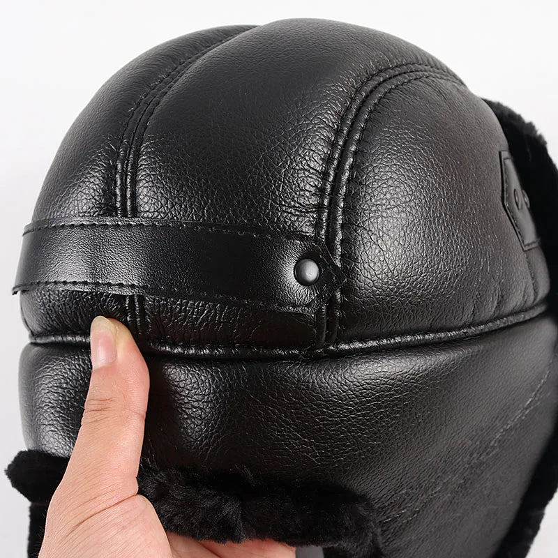 Saint Petersburg Leather Trapper Bomber Hat