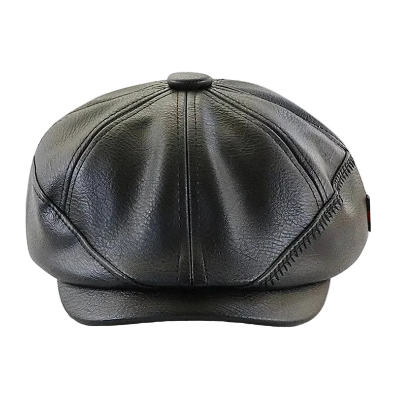 Salzsburg Vintage Leather Newsboy Cap