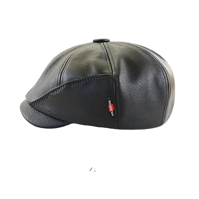Salzsburg Vintage Leather Newsboy Cap