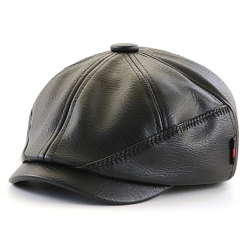 Salzsburg Vintage Leather Newsboy Cap