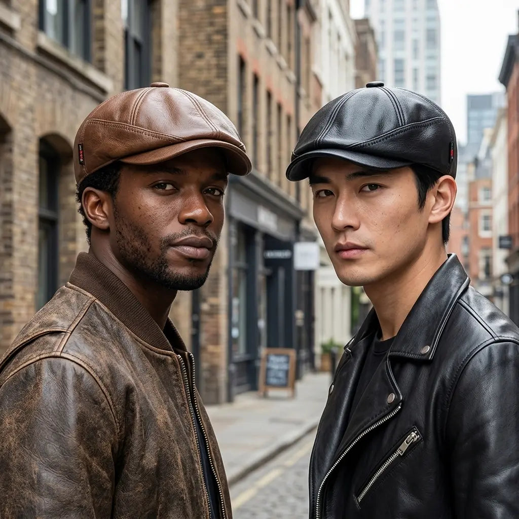 Salzsburg Vintage Leather Newsboy Cap