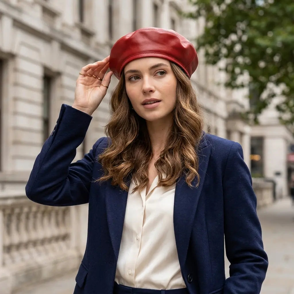 Sauvignon Women Genuine Leather Beret