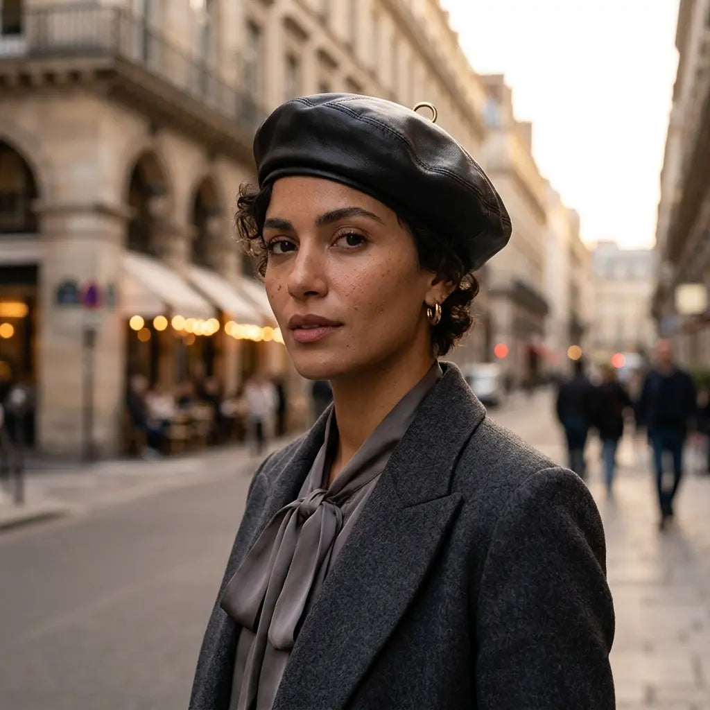 Sauvignon Women Genuine Leather Beret
