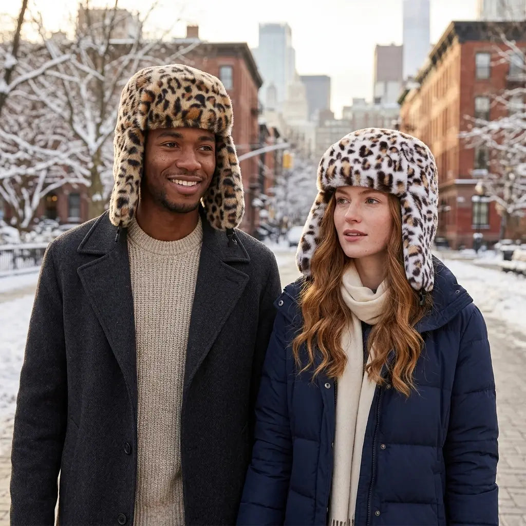Savanna Leopard Print Winter Bomber Hat