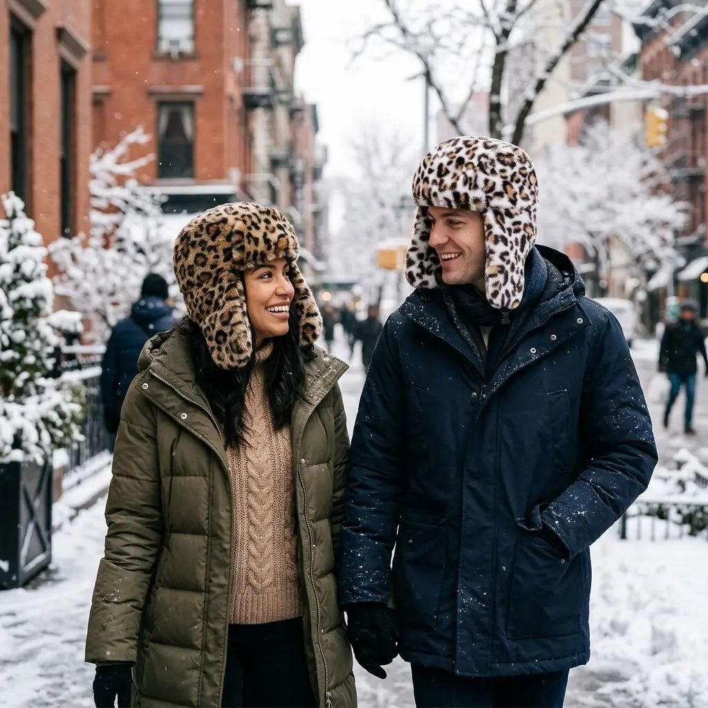 Savanna Leopard Print Winter Bomber Hat