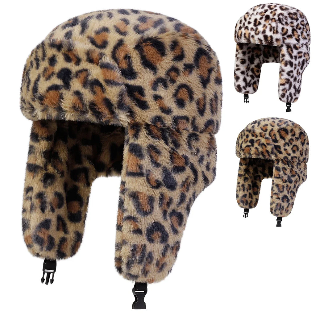 Savanna Leopard Print Winter Bomber Hat