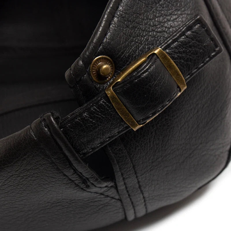 Scott Leather Flat Cap