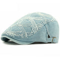 Sea Waves Denim Flat Cap