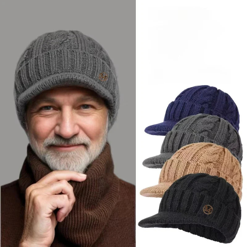Seattle Winter Plush Knitted Visor Beanie