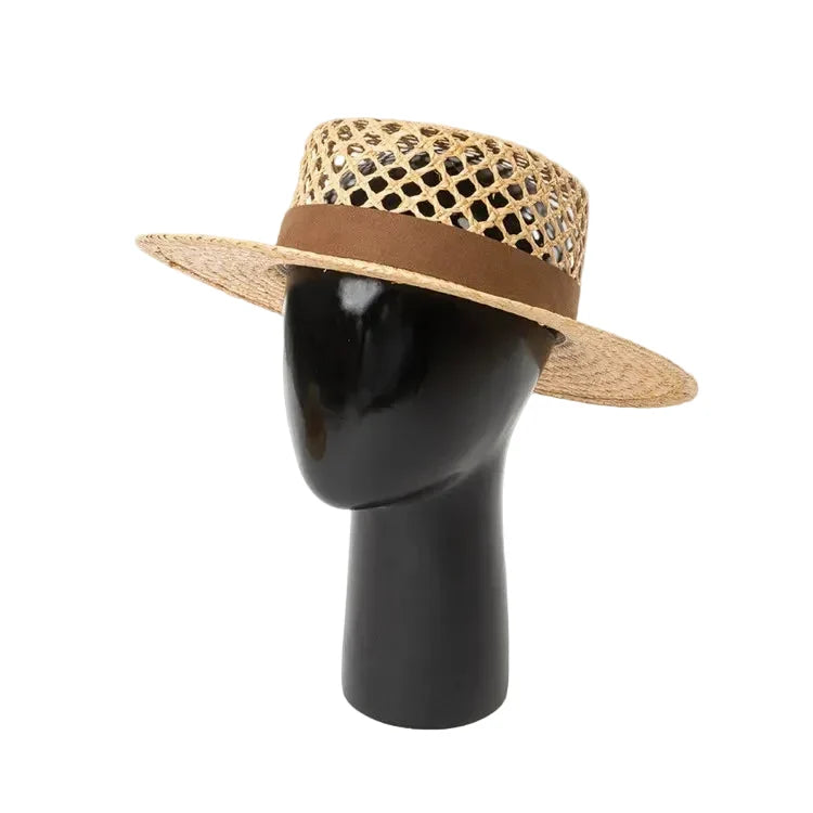 Seychelles Summer Handmade Straw Raffia Boater Hat