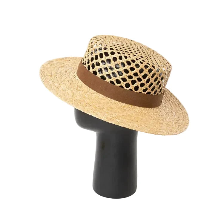 Seychelles Summer Handmade Straw Raffia Boater Hat