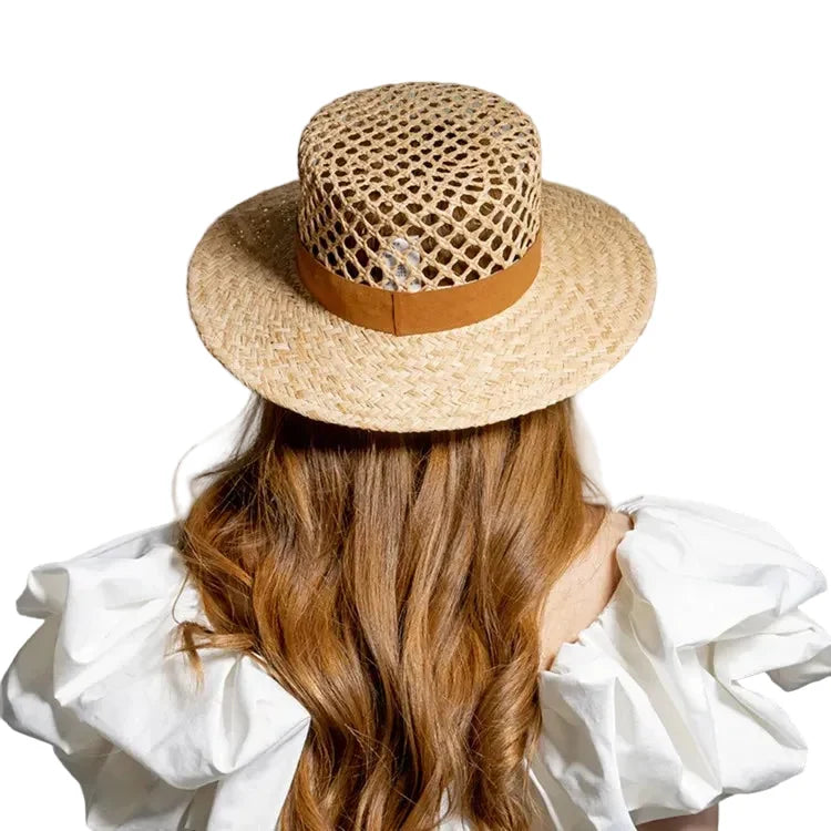 Seychelles Summer Handmade Straw Raffia Boater Hat