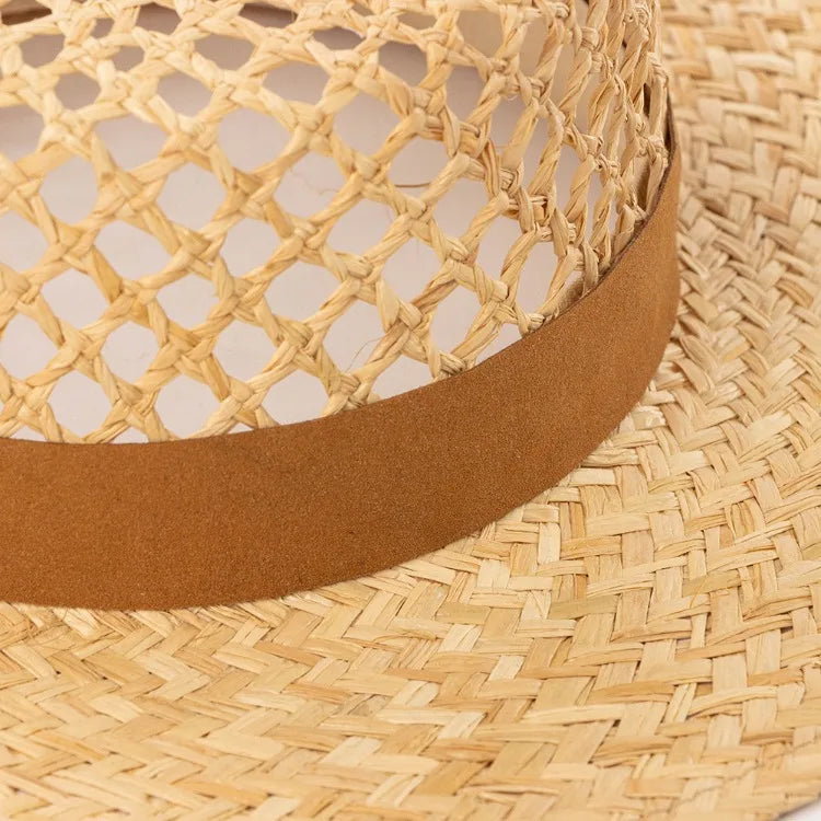 Seychelles Summer Handmade Straw Raffia Boater Hat