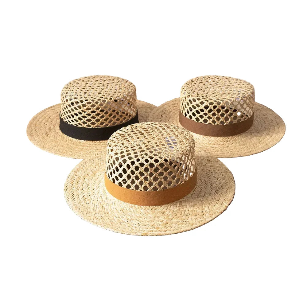 Seychelles Summer Handmade Straw Raffia Boater Hat