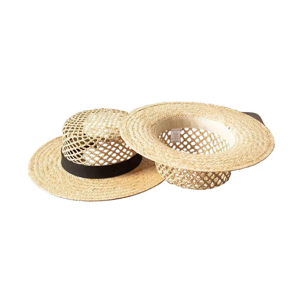 Seychelles Summer Handmade Straw Raffia Boater Hat