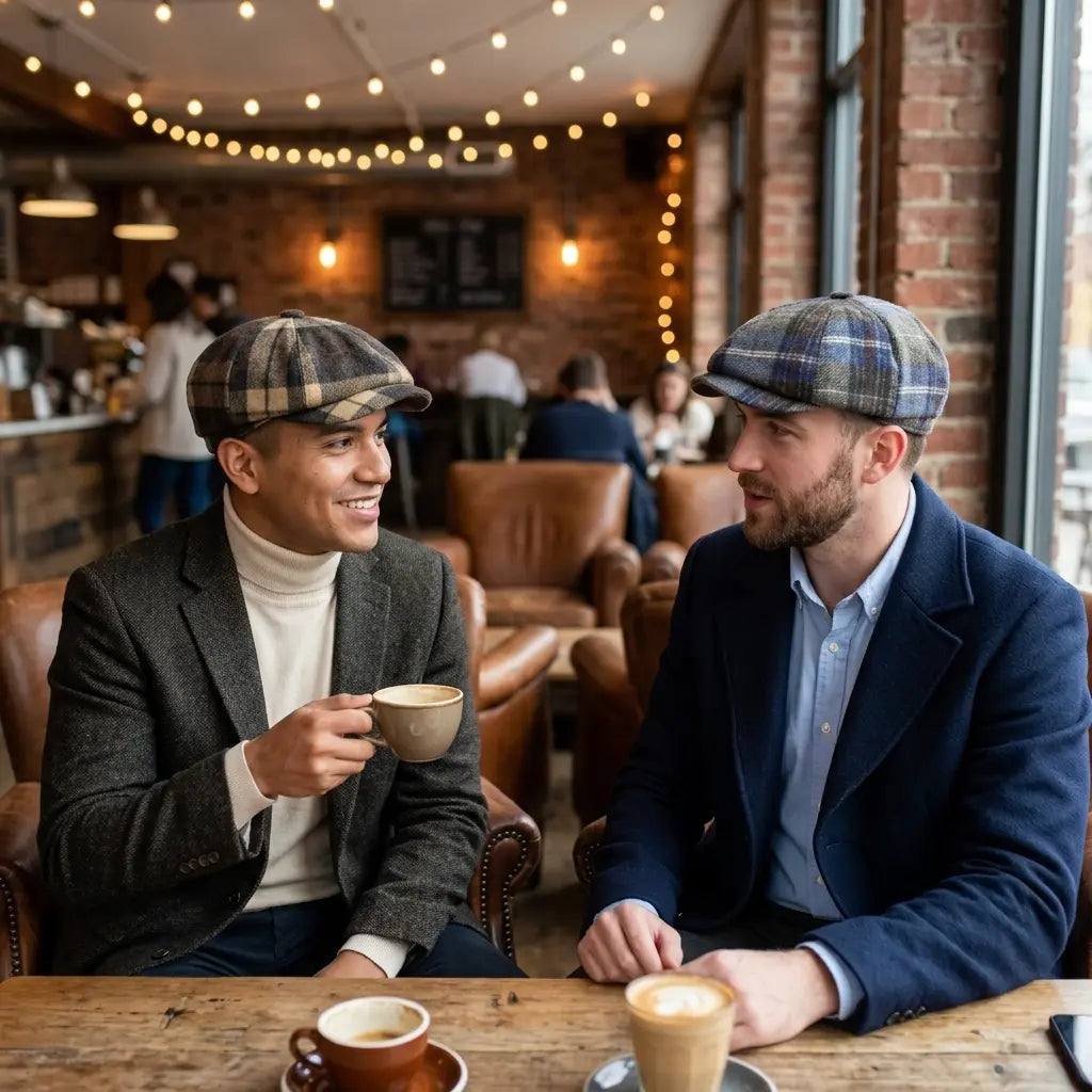 Sheffield Plaid Wool Newsboy Cap
