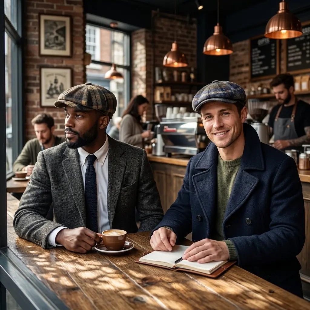 Sheffield Plaid Wool Newsboy Cap