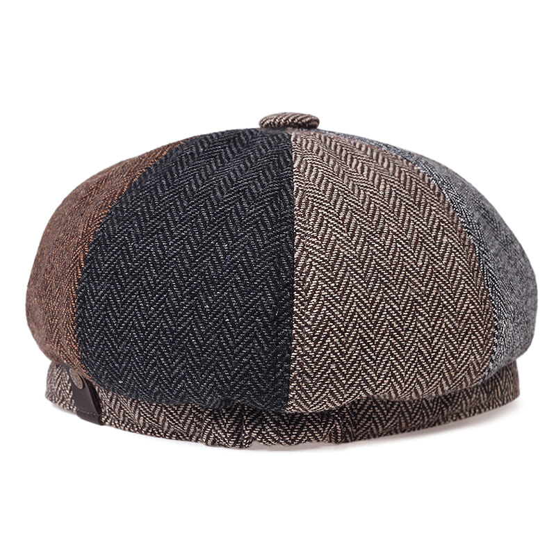 Shelby 4 Colors Herringbone Newsboy Cap