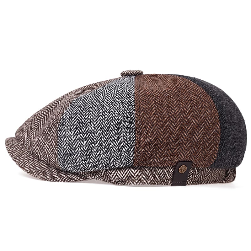 Shelby 4 Colors Herringbone Newsboy Cap