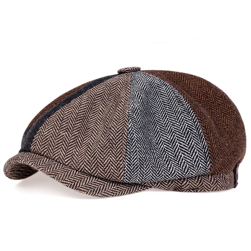 Shelby 4 Colors Herringbone Newsboy Cap