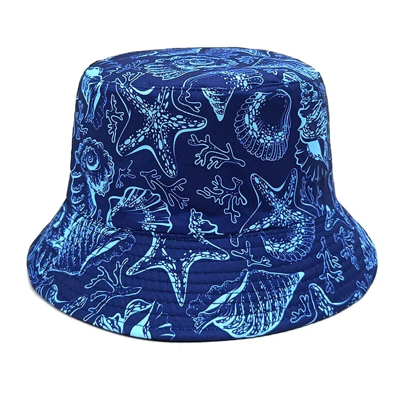 Shells Print Reversible Bucket Hat