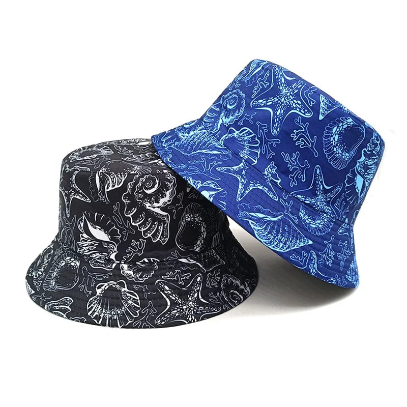 Shells Print Reversible Bucket Hat