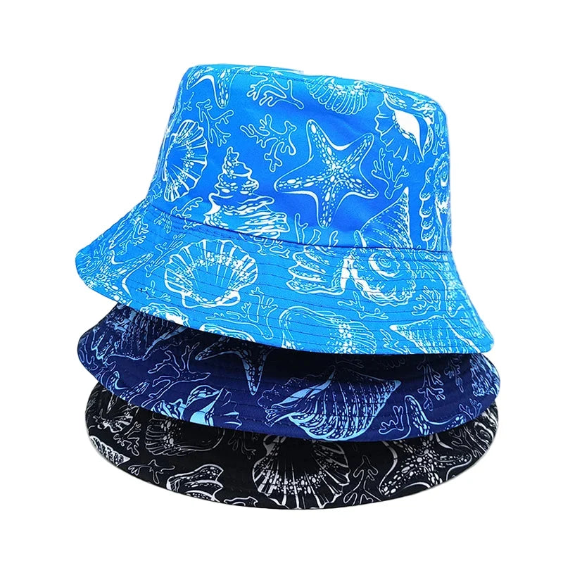 Shells Print Reversible Bucket Hat