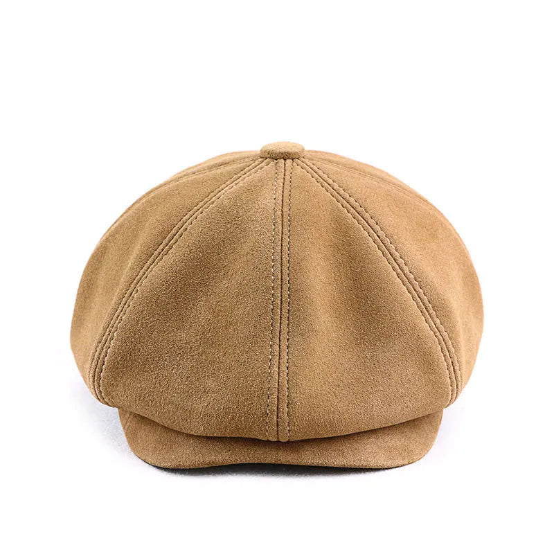Shetland Genuine Suede Leather Newboy Cap