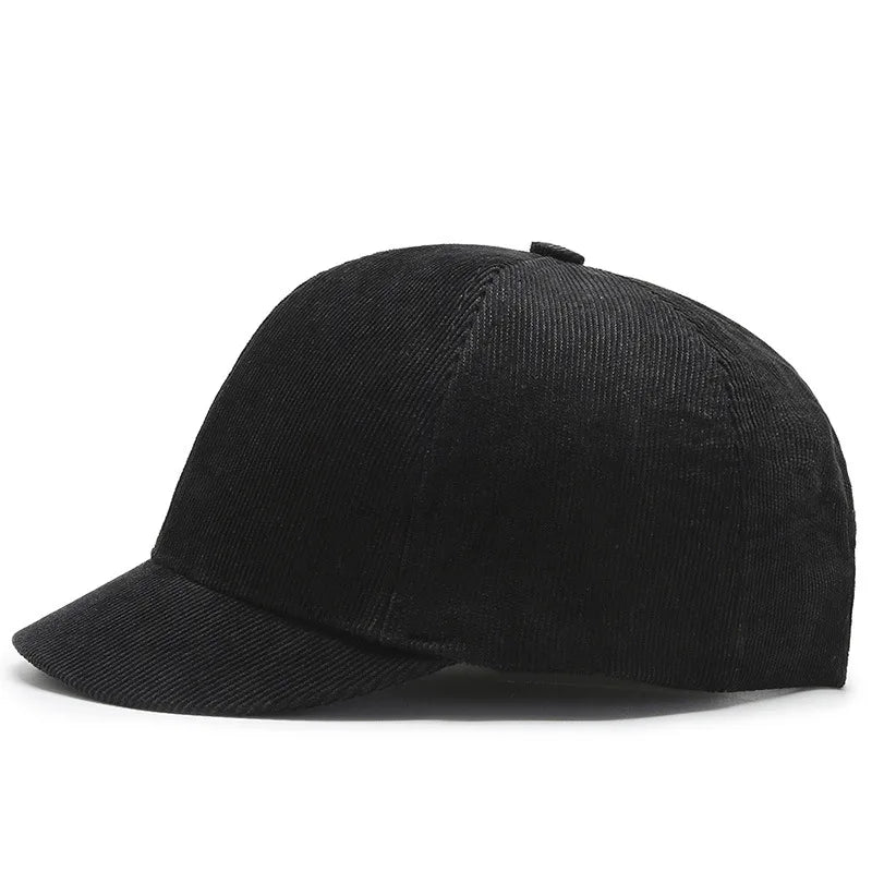 Short Brim Corduroy Baseball Cap