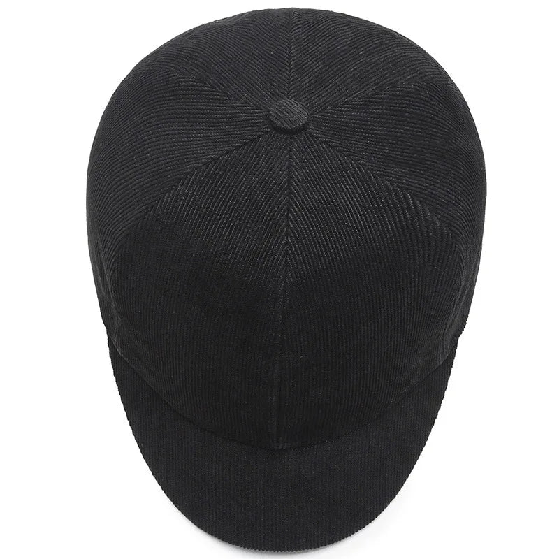 Short Brim Corduroy Baseball Cap